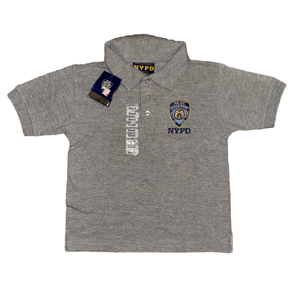 NYPD Police Polo Shirt Licensed Boys Embroidered Patch S - 7/8 New York City